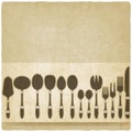 Cutlery tableware set old background