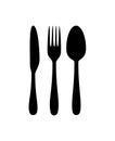 Cutlery Tableware Set Vector Icon Silhouette for food apps and websites
