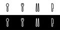 Cutlery type icon set. Spoon, fork, chopsticks, and knife Royalty Free Stock Photo