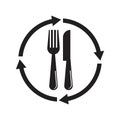 Cutlery vector icon illustration sign Royalty Free Stock Photo