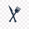 Cutlery vector icon isolated on transparent background, Cutlery