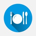 Cutlery vector icon. Symbol of a cafe, restaurant. Fork, knife,