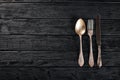 Cutlery. Vintage On a wooden background.