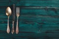 Cutlery. Vintage On a wooden background.