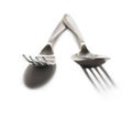 Cutlery on white background