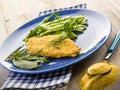 Cutlet breaded with maize flour Royalty Free Stock Photo