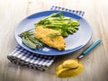Cutlet breaded with maize flour Royalty Free Stock Photo