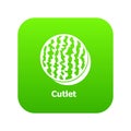 Cutlet icon green vector