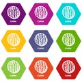 Cutlet icons set 9 vector Royalty Free Stock Photo