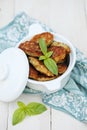 Cutlets with basil Royalty Free Stock Photo