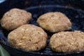 cutlets fried in a pan