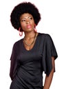 Cutout of female african american wearing trendy fashion