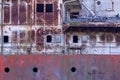 Cutout of an old rusty ship. Concept of scrap or waste made by humans Royalty Free Stock Photo