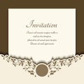 Cutout paper card with flourish vignette Royalty Free Stock Photo