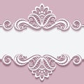 Cutout paper frame with lace border ornament