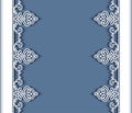 Cutout paper frame with lace border ornament