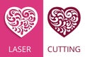 Cutout paper heart, decorative swirls pattern