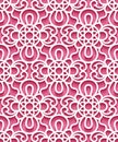 Seamless lace pattern on pink background Royalty Free Stock Photo