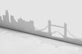 Cutout paper silhouette of London city, England Royalty Free Stock Photo