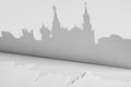 Cutout paper silhouette of Mocsow city, Russia