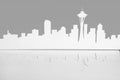 Cutout paper silhouette of Seattle city, USA