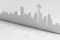 Cutout paper silhouette of Seattle city, USA