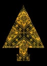 A cutout picture of a Christmas tree.