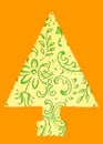 A cutout picture of a Christmas tree.