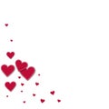 Cutout red paper hearts. Royalty Free Stock Photo