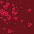 Cutout red paper hearts. Royalty Free Stock Photo
