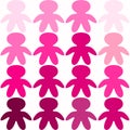 Paper pink childern holding hands