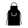 Cutout silhouette apron icon. Outline logo for profession worker, florist, carpenter, shoemaker. Black simple illustration of