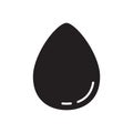 Cutout silhouette beauty blender or chicken egg icon. Outline logo of makeup sponge. Black illustration. Flat isolated vector on