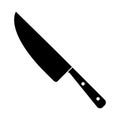 Cutout silhouette Chef knife icon. Outline logo. Black simple illustration for cutting and cooking. Flat isolated vector image on