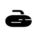 Cutout silhouette Curling Stone icon. Outline logo of winter Olympic game. Second name granite rock. Black simple illustration. Royalty Free Stock Photo