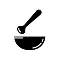 Cutout silhouette Mortar and pestle separately icon. Outline logo for chopping spices. Black illustration for medicine,