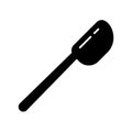 Cutout silhouette Silicone spatula icon. Outline logo of kitchenware. Black simple illustration of flexible rubber spoon. Flat