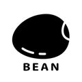 Cutout silhouette Soybean icon. Outline logo of seed, bean and soy products. Black simple illustration. Flat isolated vector image