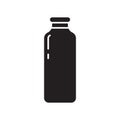 Cutout silhouette tall bottle of milk or juice icon. Outline template for logo. Black and white simple illustration. Flat hand Royalty Free Stock Photo