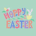 Cutout typografic poster with sign Hoppy Easter