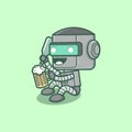 cutr robot with beer