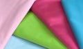 Cuts of multicolored silk fabric background Royalty Free Stock Photo