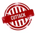 Cuttack - Red grunge button, stamp Royalty Free Stock Photo