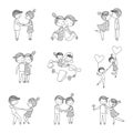 Cutte couple love set. vector design