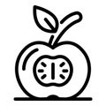 Cutted apple icon, outline style Royalty Free Stock Photo