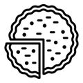 Cutted apple pie icon, outline style Royalty Free Stock Photo