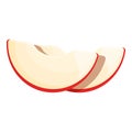 Cutted apple slices icon cartoon vector. Health fruit Royalty Free Stock Photo