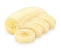 Cutted banana isolated on a white background.