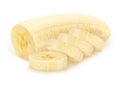 Cutted banana isolated on a white background.