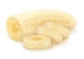 Cutted banana isolated on a white background. Royalty Free Stock Photo